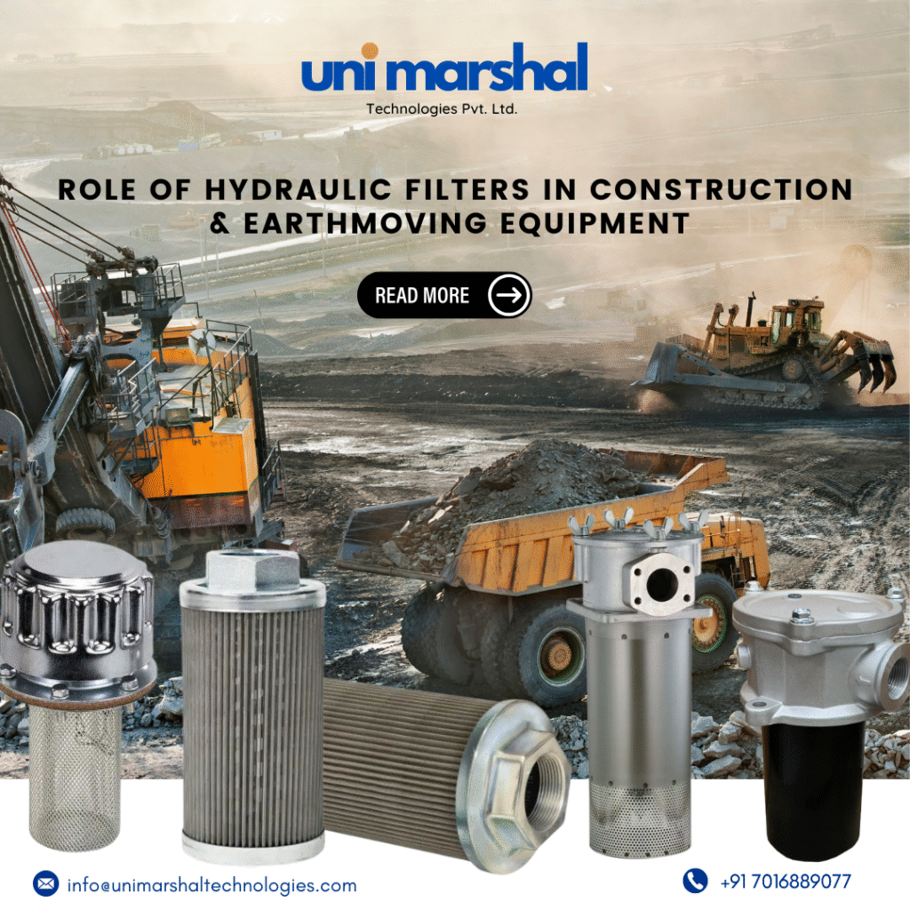 Hydraulic suction strainer illustration showing filtration in construction equipment