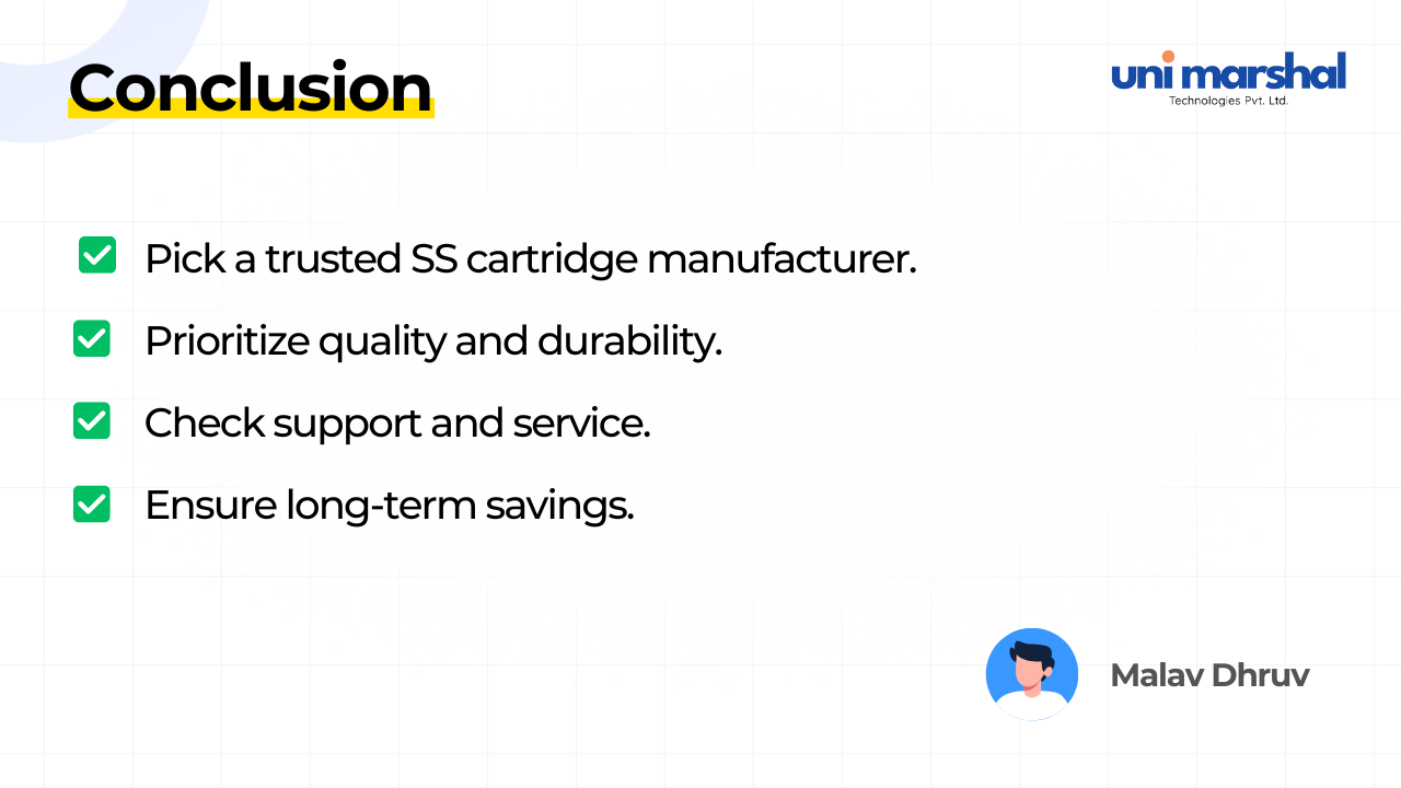 SS Cartridge Manufacturer, SS Cartridge Filter Exporters